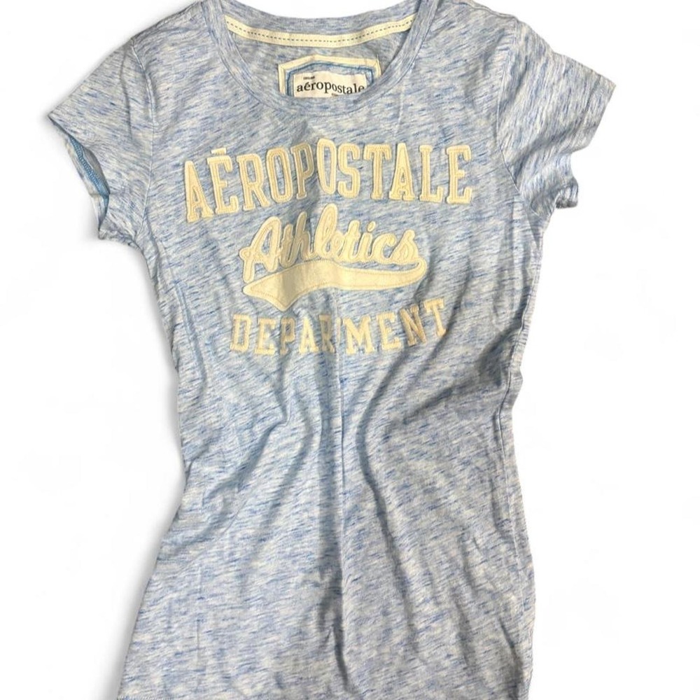 2000s Aeropostale Athletics Blue Fitted Graphic‎ Tee M 2000s